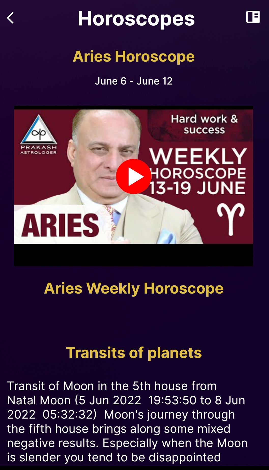 Vedic Horoscopes - Prakash Astrologer